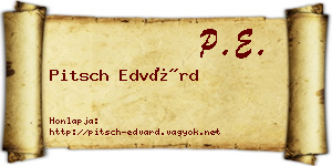 Pitsch Edvárd névjegykártya